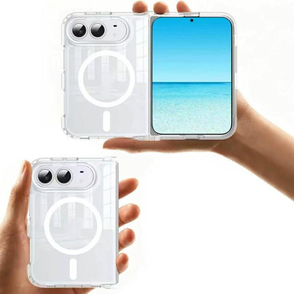Crystal-Clear Magnetic Folding Phone Case, For iPhone Duo