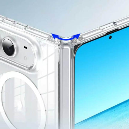 Crystal-Clear Magnetic Folding Phone Case, For iPhone Duo
