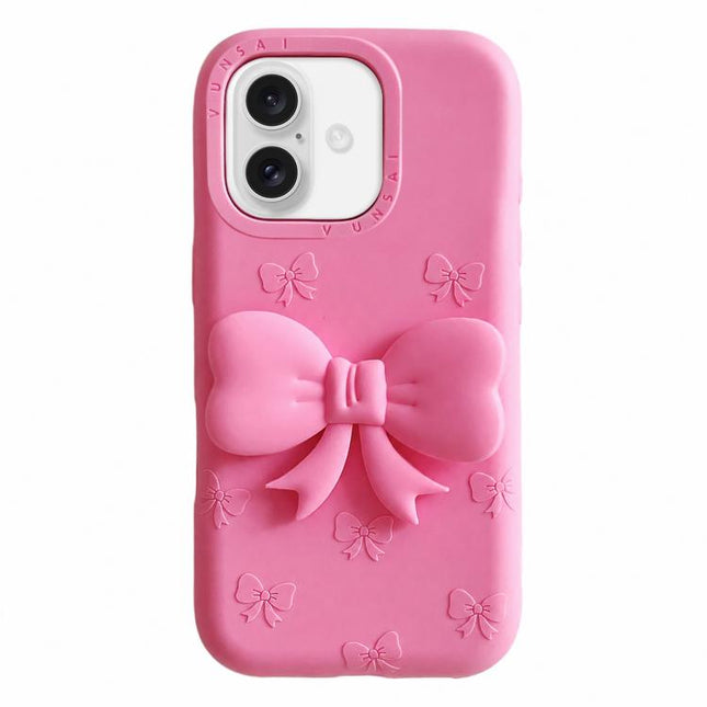 Cute 3D Bow Silicone Phone Case, For iPhone 18, For iPhone 18 Pro, For iPhone 18 Pro Max, For iPhone 17 Pro Max, For iPhone 17 Pro, For iPhone 17, For iPhone 16 Pro Max, For iPhone 16 Pro, For iPhone 16 Plus, For iPhone 16, For iPhone 15 Pro Max       ...
