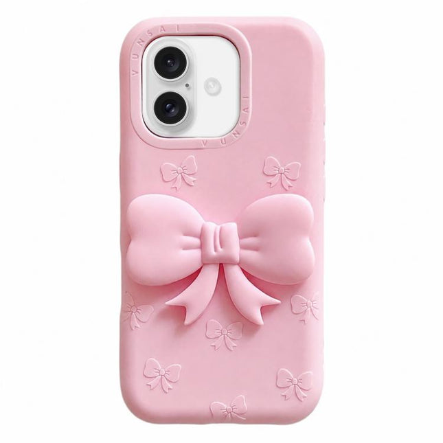 Cute 3D Bow Silicone Phone Case, For iPhone 18, For iPhone 18 Pro, For iPhone 18 Pro Max, For iPhone 17 Pro Max, For iPhone 17 Pro, For iPhone 17, For iPhone 16 Pro Max, For iPhone 16 Pro, For iPhone 16 Plus, For iPhone 16, For iPhone 15 Pro Max       ...