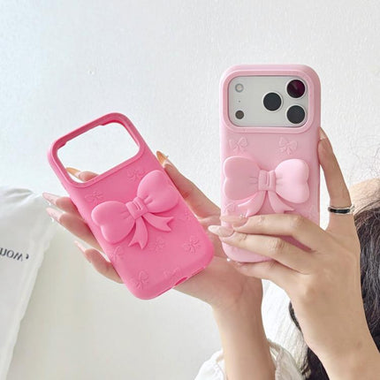 Cute 3D Bow Silicone Phone Case, For iPhone 15 Plus, For iPhone 15