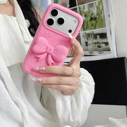 Cute 3D Bow Silicone Phone Case, For iPhone 15 Plus, For iPhone 15