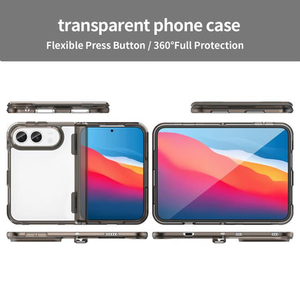 PC Hybrid TPU Airbag Folding Center Axis Phone Case, For iPhone Duo