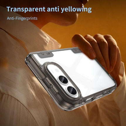 PC Hybrid TPU Airbag Folding Center Axis Phone Case, For iPhone Duo
