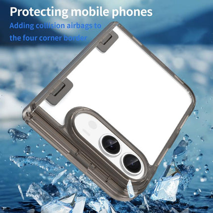 PC Hybrid TPU Airbag Folding Center Axis Phone Case, For iPhone Duo