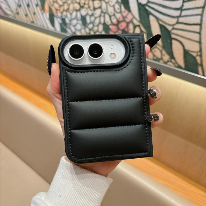 Cotton Filling Down Jacket Folding Phone Case, For iPhone Duo