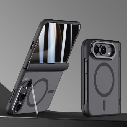 Shield Armor Series Integrated Privacy Film Matte Frosted Full Coverage Magnetic Phone Case with Lens Holder, For iPhone Duo
