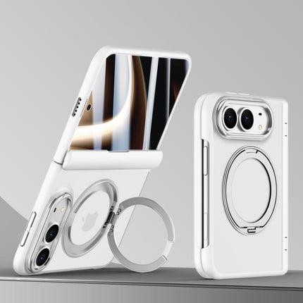 Shield Series Integrated HD Film Matte Frosted Magnetic Phone Case with 360-Degree Rotating Stand, For iPhone Duo