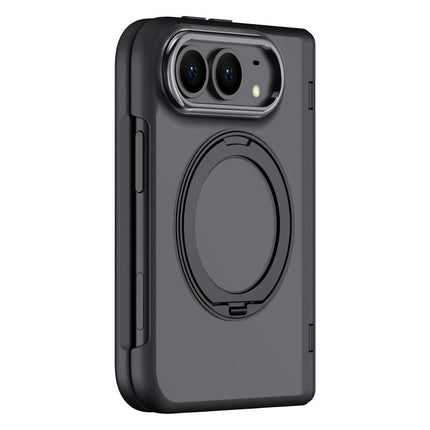Shield Series Integrated Privacy Film Matte Frosted Magnetic Phone Case with 360-Degree Rotating Stand, For iPhone Duo