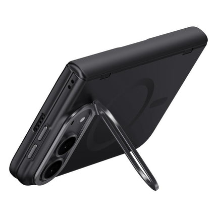 Crazy Series Integrated HD Film Skin Feel Center Axis Magnetic Phone Case with Lens Holder, For iPhone Duo
