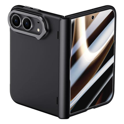 Crazy Series Integrated HD Film Skin Feel Center Axis Phone Case with Lens Holder, For iPhone Duo