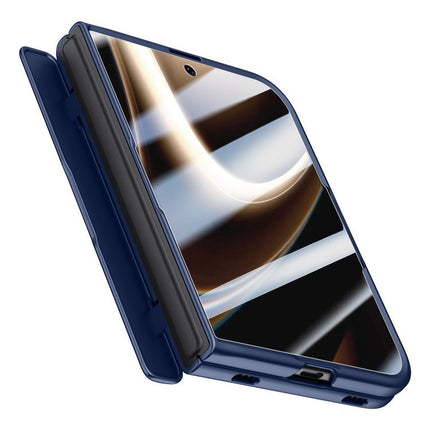 Crazy Series Integrated Privacy Film Skin Feel Center Axis Phone Case with Lens Holder, For iPhone Duo