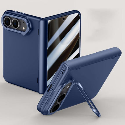 Crazy Series Integrated Privacy Film Skin Feel Center Axis Phone Case with Lens Holder, For iPhone Duo