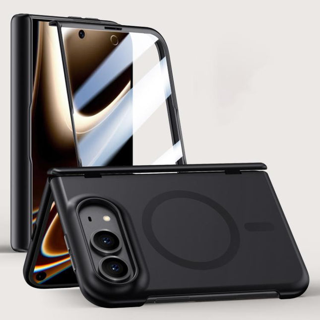 Crazy Series Integrated HD Film Skin Feel Center Axis Magnetic Phone Case, For iPhone Duo