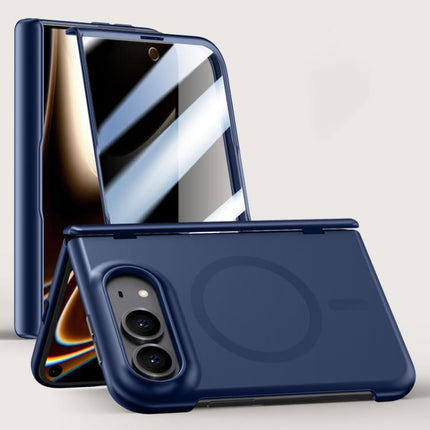 Crazy Series Integrated Privacy Film Skin Feel Center Axis Magnetic Phone Case, For iPhone Duo