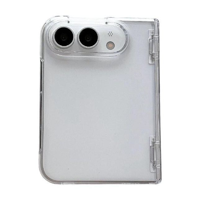 Clear Spring Hinge PC Phone Case, For iPhone Duo