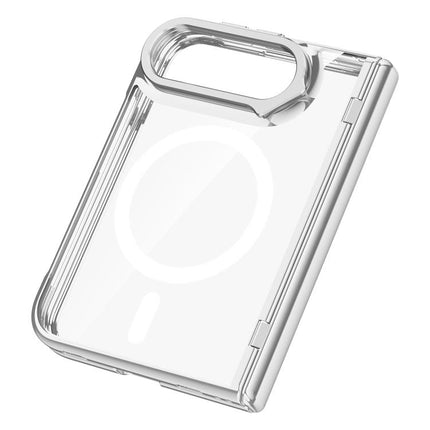 Icebreaking Series Integrated HD Film Electroplated Crystal Clear Center Axis Phone Case with Lens Holder, For iPhone Duo