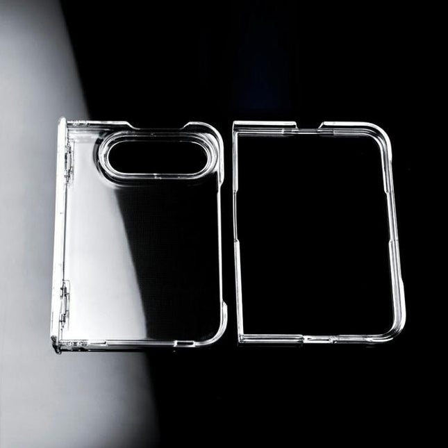 Clear Spring Hinge PC Shockproof Phone Case with Front Cover, For iPhone Duo