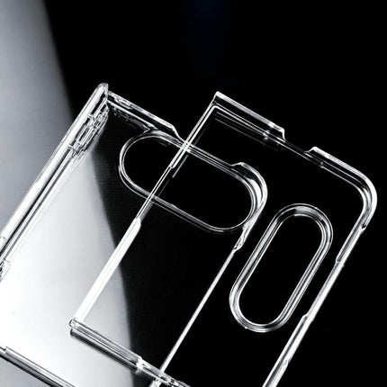 Clear Spring Hinge PC Shockproof Phone Case with Front Cover, For iPhone Duo