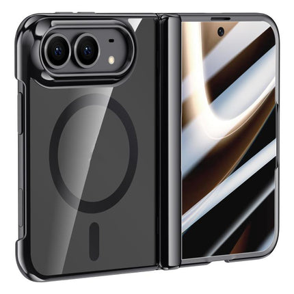 Icebreaking Series Integrated HD Film Electroplated Crystal Clear Center Axis Magnetic Phone Case, For iPhone Duo