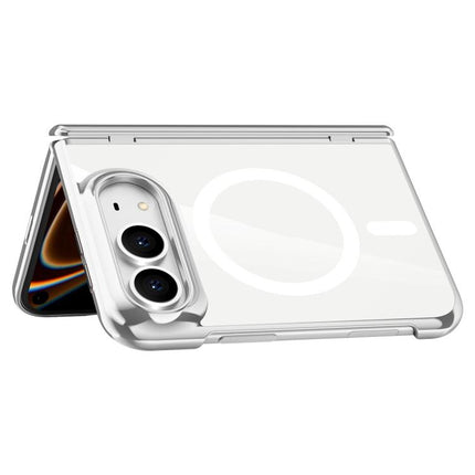 Icebreaking Series Integrated HD Film Electroplated Crystal Clear Center Axis Magnetic Phone Case, For iPhone Duo
