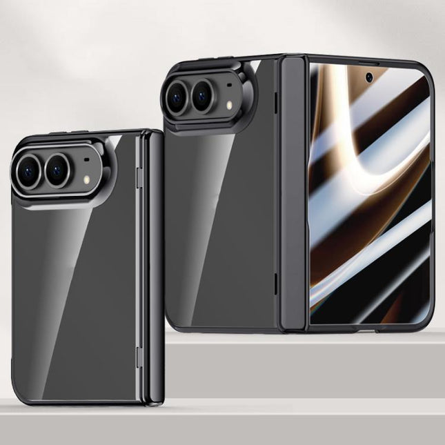 Icebreaking Series Integrated HD Film Electroplated Crystal Clear Center Axis Phone Case, For iPhone Duo
