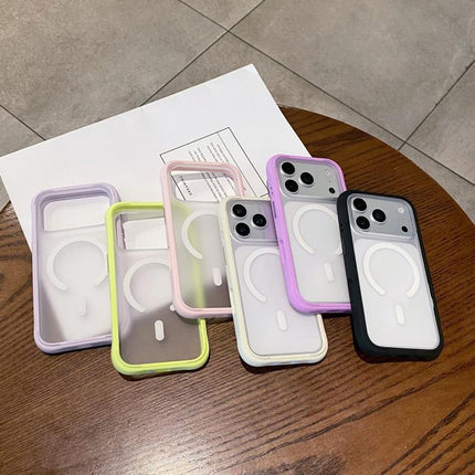 Silicone Frame Bumper Magnetic Frosted Back Panel Phone Case, For iPhone 18, For iPhone 18 Pro, For iPhone 18 Pro Max, For iPhone 17 Pro Max