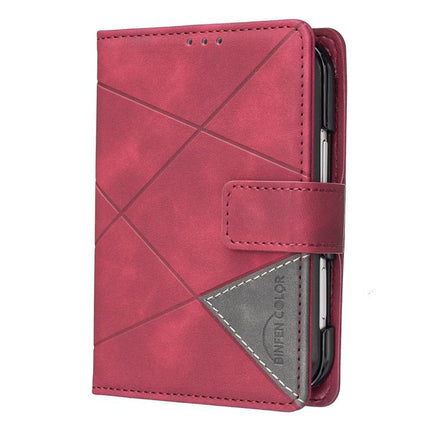 Magnetic Buckle Rhombus Texture Leather Phone Case, For iPhone Duo