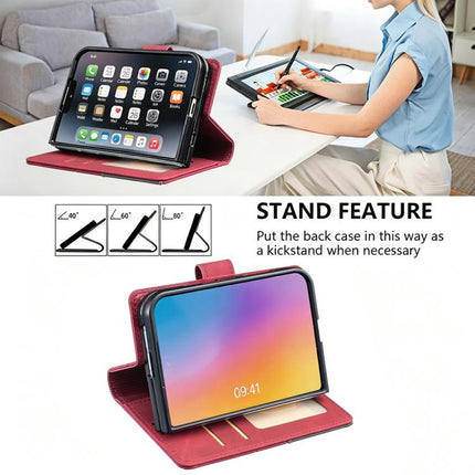 Magnetic Buckle Rhombus Texture Leather Phone Case, For iPhone Duo