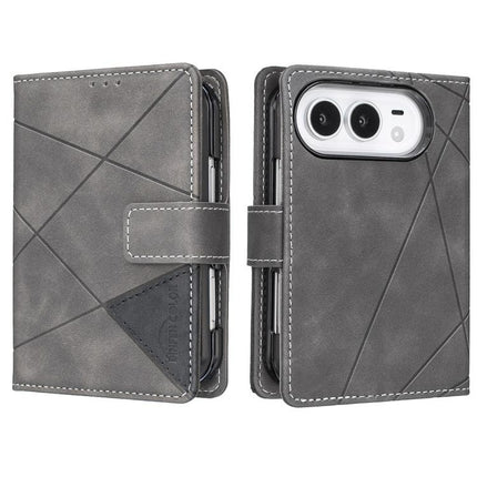 Magnetic Buckle Rhombus Texture Leather Phone Case, For iPhone Duo