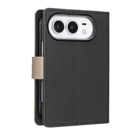Splicing Color Hollow Flower Pattern RFID Leather Phone Case, For iPhone Duo