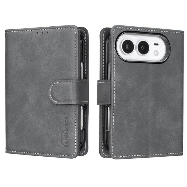 Solid Color Calfskin Texture RFID Vegan Leather Phone Case, For iPhone Duo