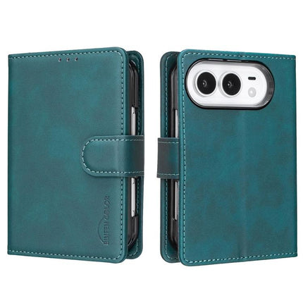 Solid Color Calfskin Texture RFID Vegan Leather Phone Case, For iPhone Duo