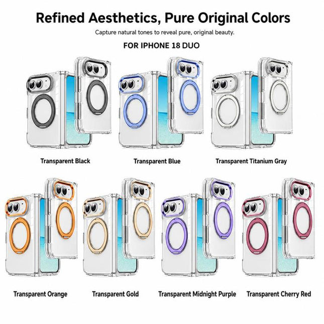 XDcase Transparent Acrylic Magnetic Rotating Holder Phone Case, For iPhone Duo