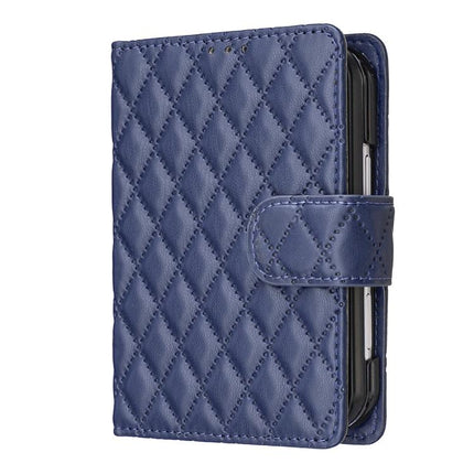 Diamond Lattice Wallet Flip Leather Phone Case, For iPhone Duo