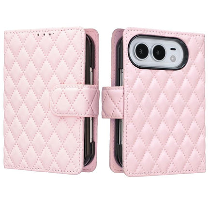 Diamond Lattice Wallet Flip Leather Phone Case, For iPhone Duo