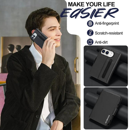 LC.IMEEKE L1 Series Frosted Fine Texture PU Phone Case with Pen Slot, Pen Not Included, For iPhone Duo