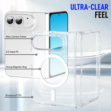 Crystal Acrylic Magnetic Integrated Hinge Phone Case, For iPhone Duo
