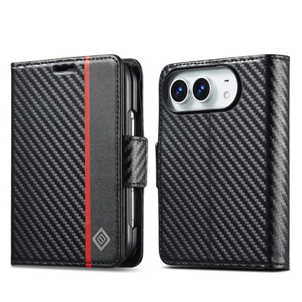 LC.IMEEKE Carbon Fiber Leather Phone Case, For iPhone Duo