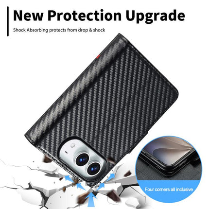 LC.IMEEKE Carbon Fiber Leather Phone Case, For iPhone Duo