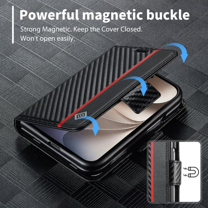 LC.IMEEKE Carbon Fiber Leather Phone Case, For iPhone Duo