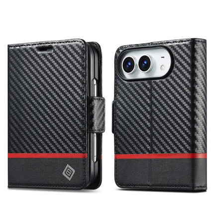 LC.IMEEKE Carbon Fiber Leather Phone Case, For iPhone Duo