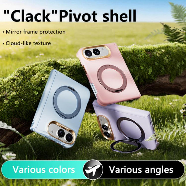 ABEEL Lightweight Zero Skin Feel Magnetic PC Phone Case with Holder, For iPhone Duo