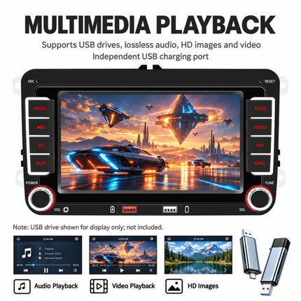 Car MP5 Player Phone Connectivity Bluetooth Reversing Camera for Volkswagen, F9071W 7 inch