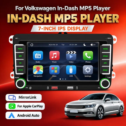 Car MP5 Player Phone Connectivity Bluetooth Reversing Camera for Volkswagen, F9071W 7 inch
