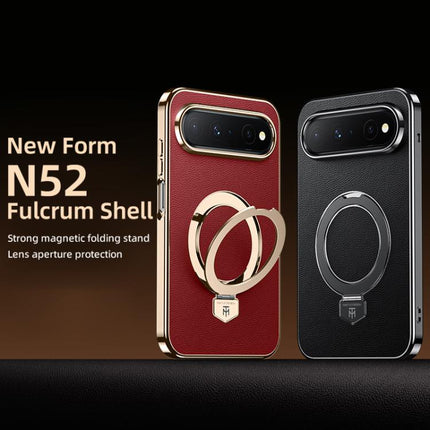Plain Leather MagSafe Holder Phone Case, For Huawei Pura X View