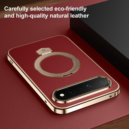 Plain Leather MagSafe Holder Phone Case, For Huawei Pura X View