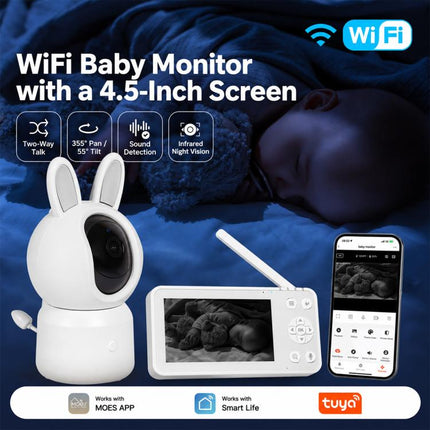 WCM-BM01 2MP WiFi Baby Monitor with 4.5-inch Screen