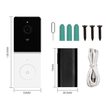 SC060-WCB2 1080P Smart WiFi Video Doorbell Camera Supports Two-way Audio & Night Vision, UK Plug, EU Plug, US Plug