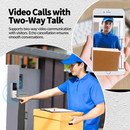 SC060-WCB2 1080P Smart WiFi Video Doorbell Camera Supports Two-way Audio & Night Vision, UK Plug, EU Plug, US Plug
